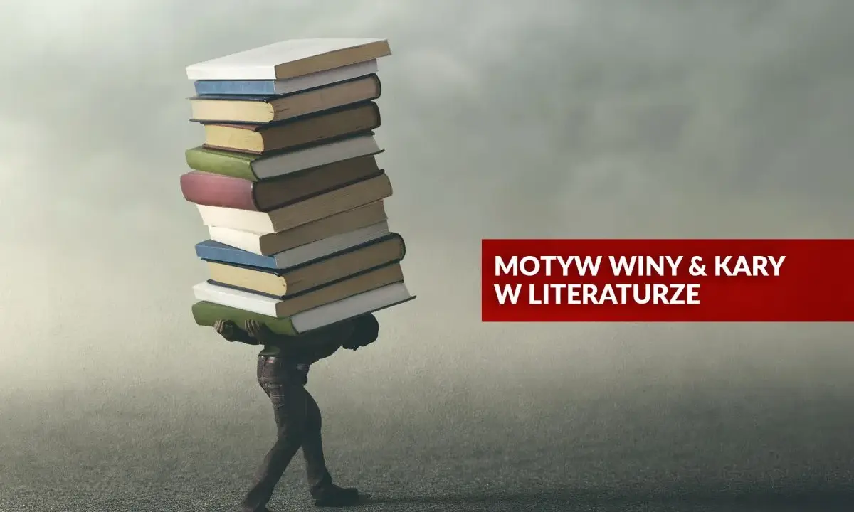 Człowiek dźwigający stos książek na plecach.