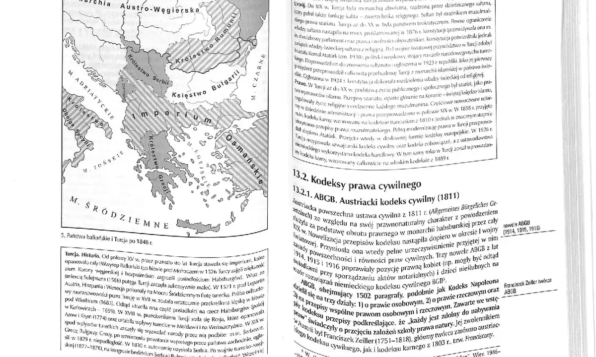 Mapa Bałkanów i Turcji z zaznaczonymi państwami i imperiami.