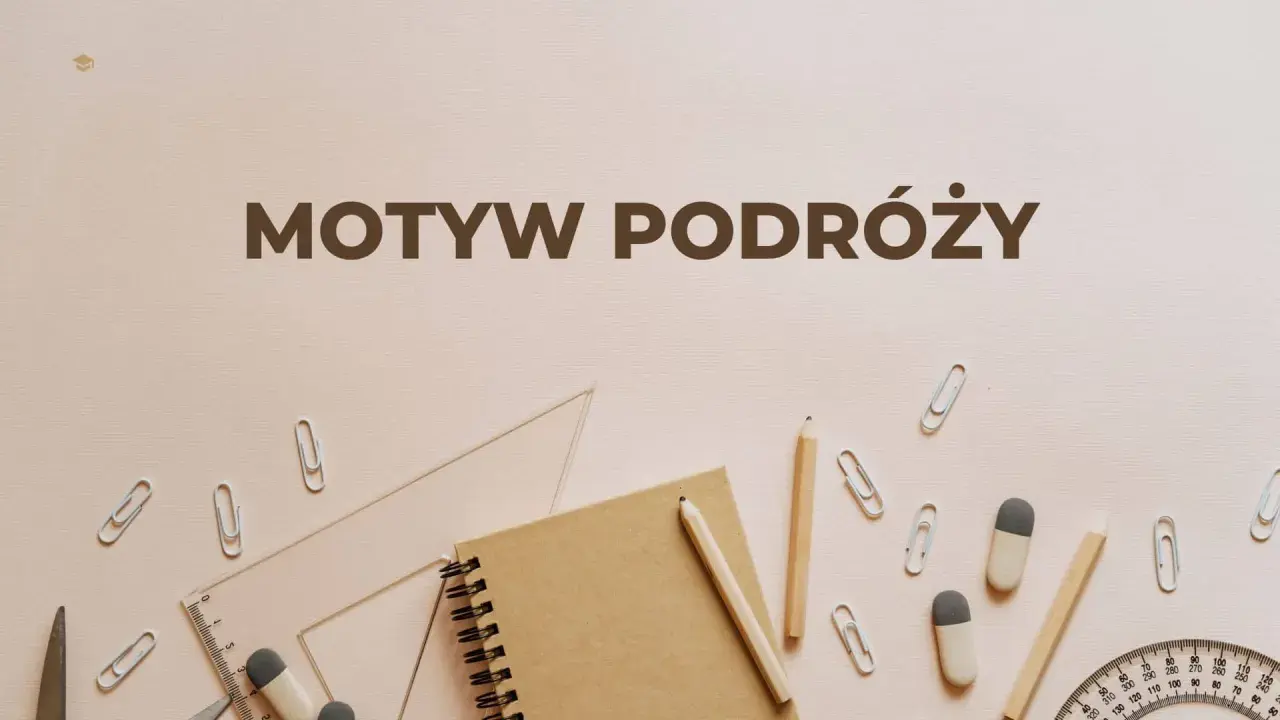 Motyw podróży w literaturze. Notatnik, ołówki, linijka i spinacze sugerują planowanie wypraw i zapisywanie wrażeń.