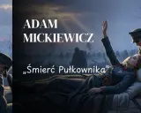 Ilustracja przedstawia umierającą kobietę w mundurze, otoczoną przez żołnierzy i polską flagę.