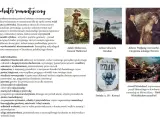 Ilustracje przedstawiające bohaterów romantycznych: Konrada Wallenroda, Kordiana, Wertera, okładkę "Dziadów" i scenę batalistyczną.