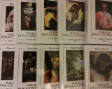 Okładki książek z serii "Poemat Boga-Człowieka" Marii Valtorty, przedstawiające obrazy religijne.