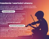 Sylwetka chłopca grającego na skrzypcach. Tekst omawia przesłanie utworu "Janko Muzykant" o pasji i trudnościach w jej realizacji.