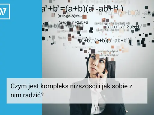 Kobieta zmagająca się z matematycznym kompleksem. W jej głowie mnożą się wzory, symbolizując trudności w zrozumieniu.