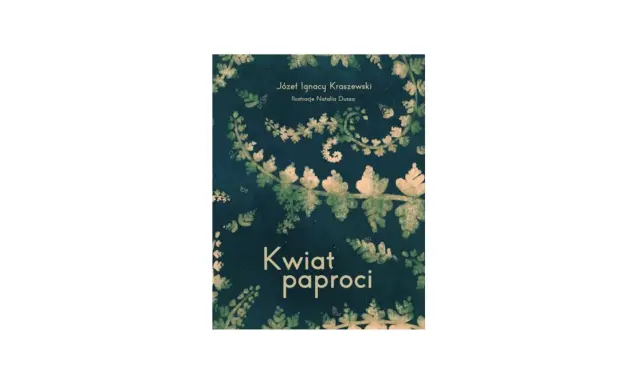 Okładka książki "Kwiat paproci" z motywami roślinnymi i napisem.
